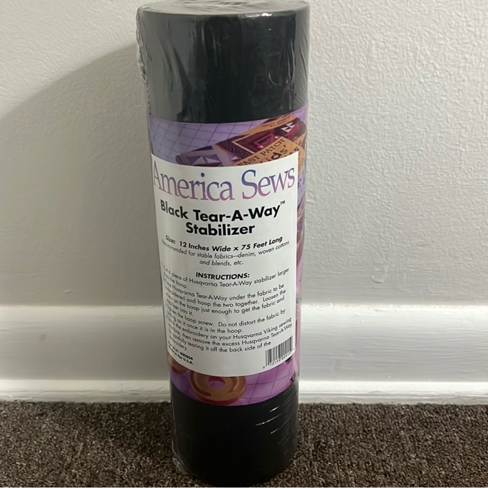 America Sews Black Tear-a-way stabilizer